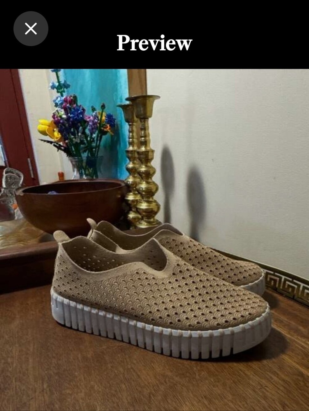 Women's Slip-On Perforated Comfort Sneakers - Tan